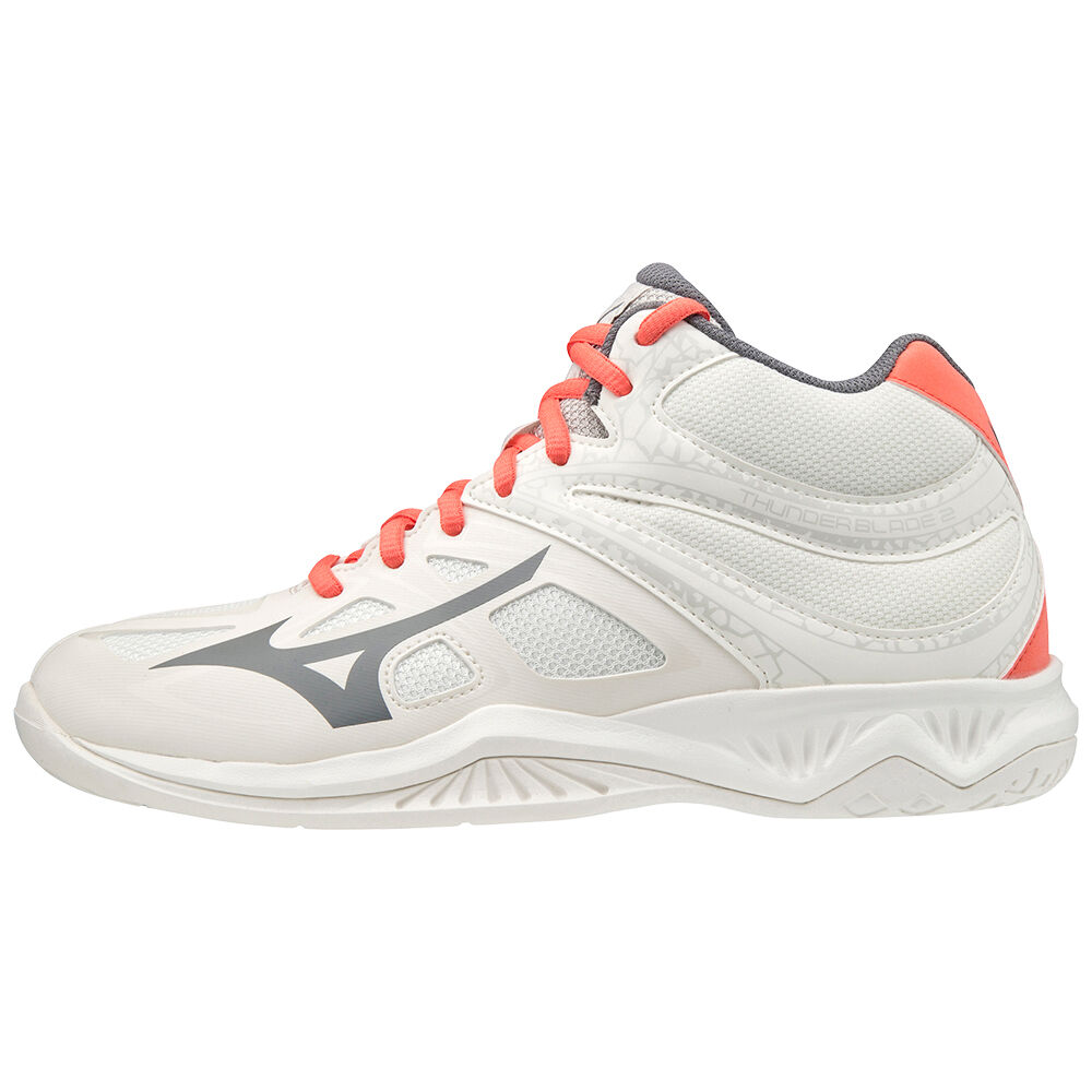 Tenis Para Voleibol Mizuno Thunder Blade 2 Mid Para Mujer Blancos/Coral 0178432-XS